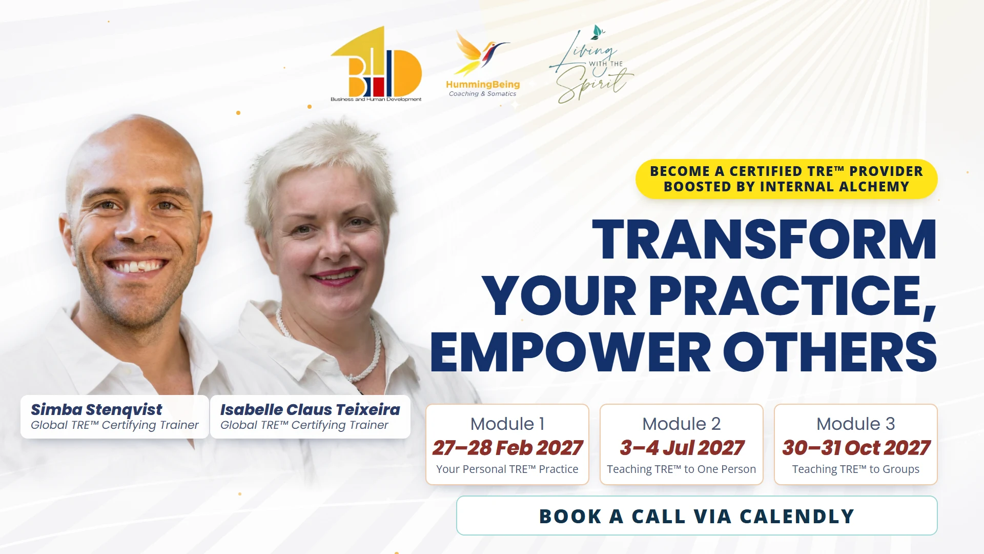 Become a Certified TRE™ Provider 2027 — boosted by Internal Alchemy, with Isabelle Claus Teixeira and Simba Stenqvist
