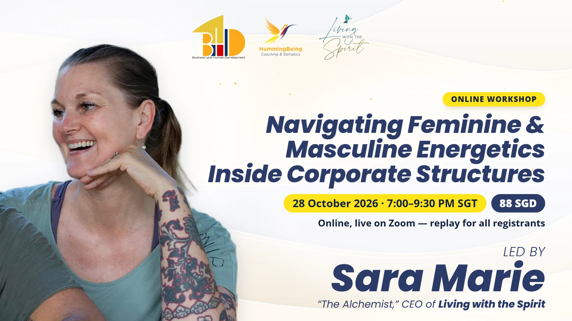 Navigating Feminine & Masculine Energetics Inside Corporate Structures — Sara Marie, 28 October