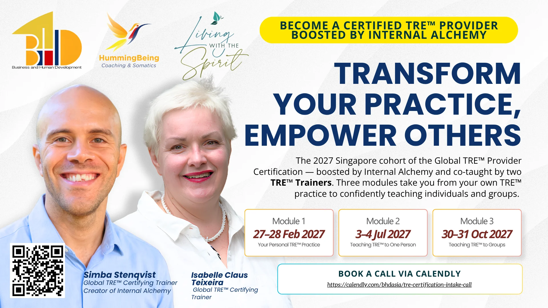 Become a Certified TRE™ Provider 2027 — full event poster