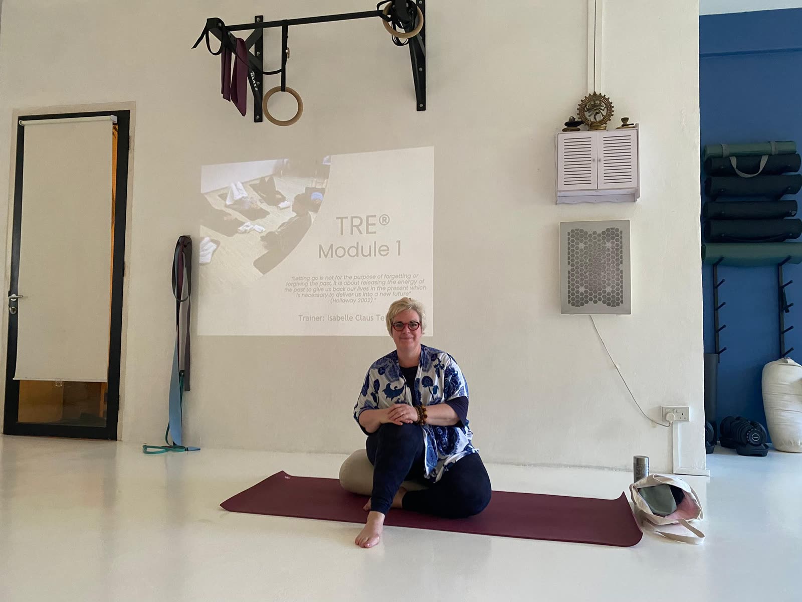 Mindfulness — Isabelle leading a practice in the studio
